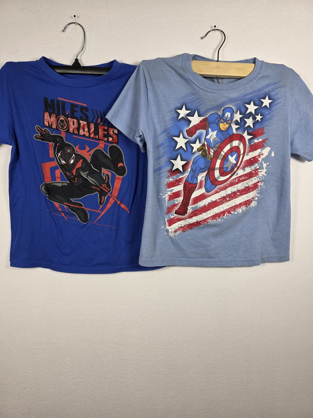 Kids Marvel Graphic Tees — Miles Morales & Captain America